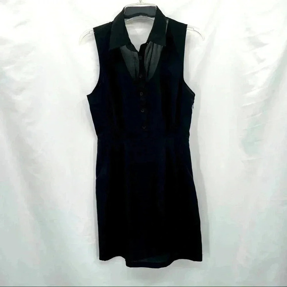 Yaya Women’s Black Open Back Dress Medium Lightweight Sleeveless Button Zipper - Picture 1 of 9